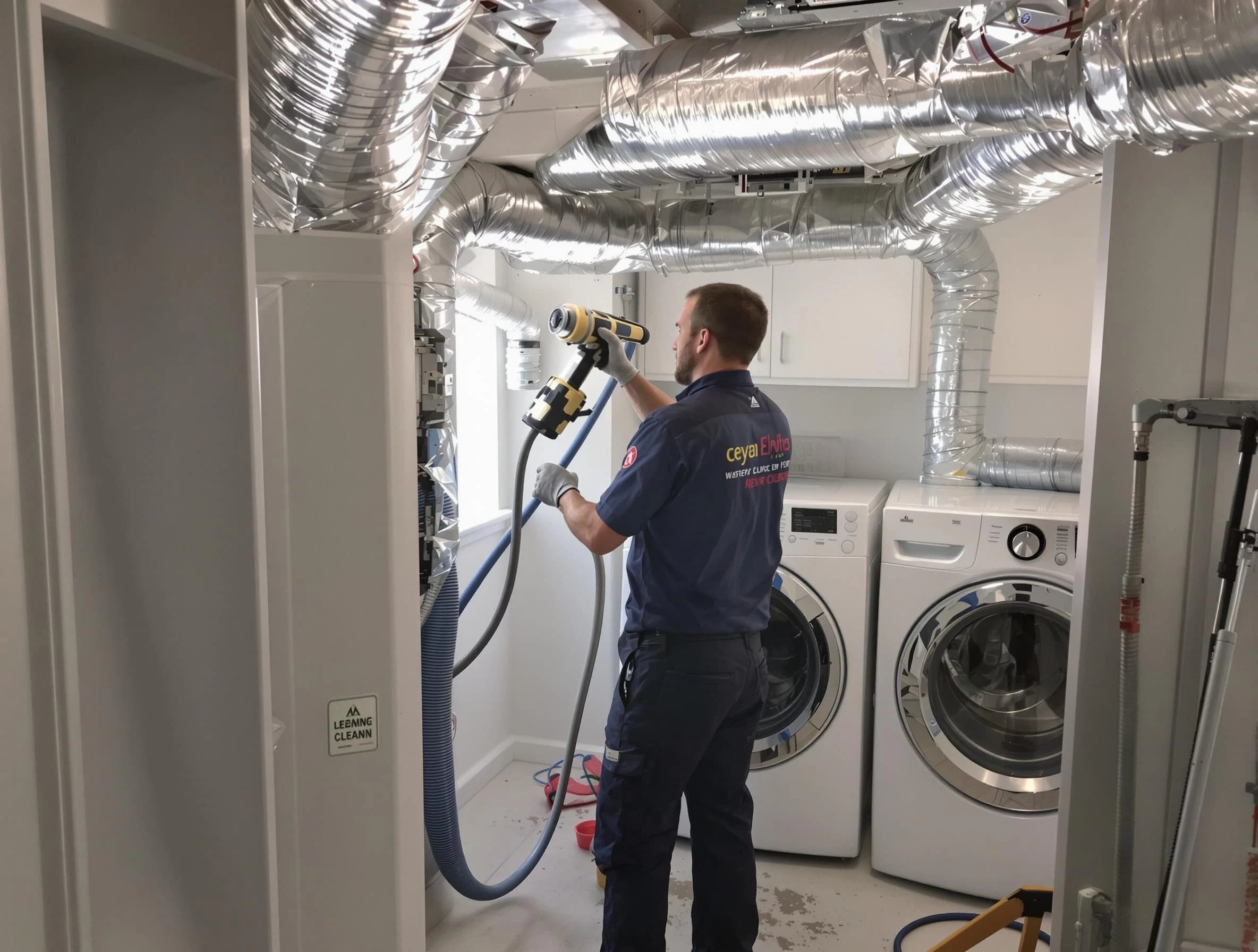 Lawrence Dryer Vent Cleaning specialist using advanced equipment for thorough duct cleaning in Lawrence