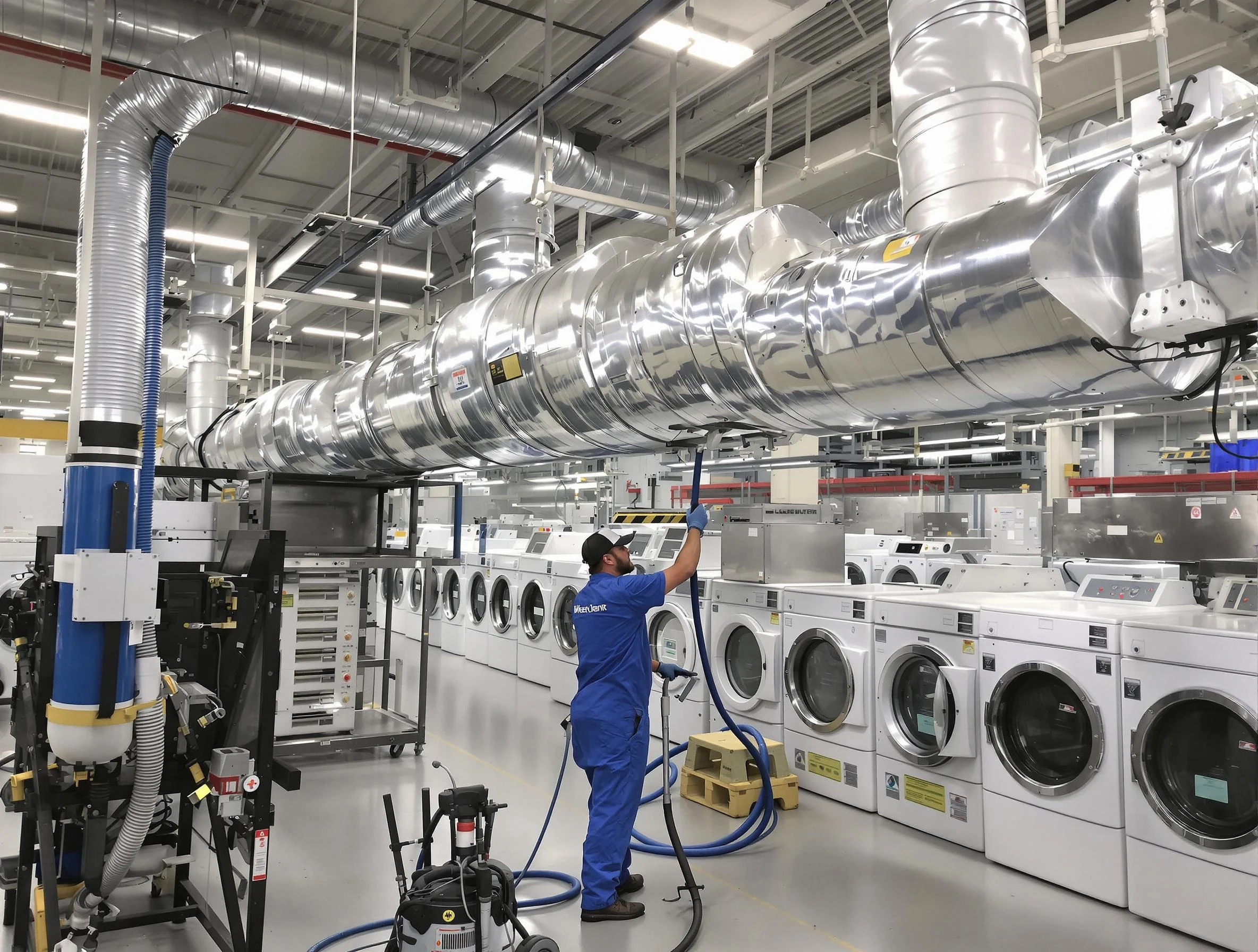 Lawrence Dryer Vent Cleaning team performing heavy-duty industrial dryer vent cleaning in Lawrence