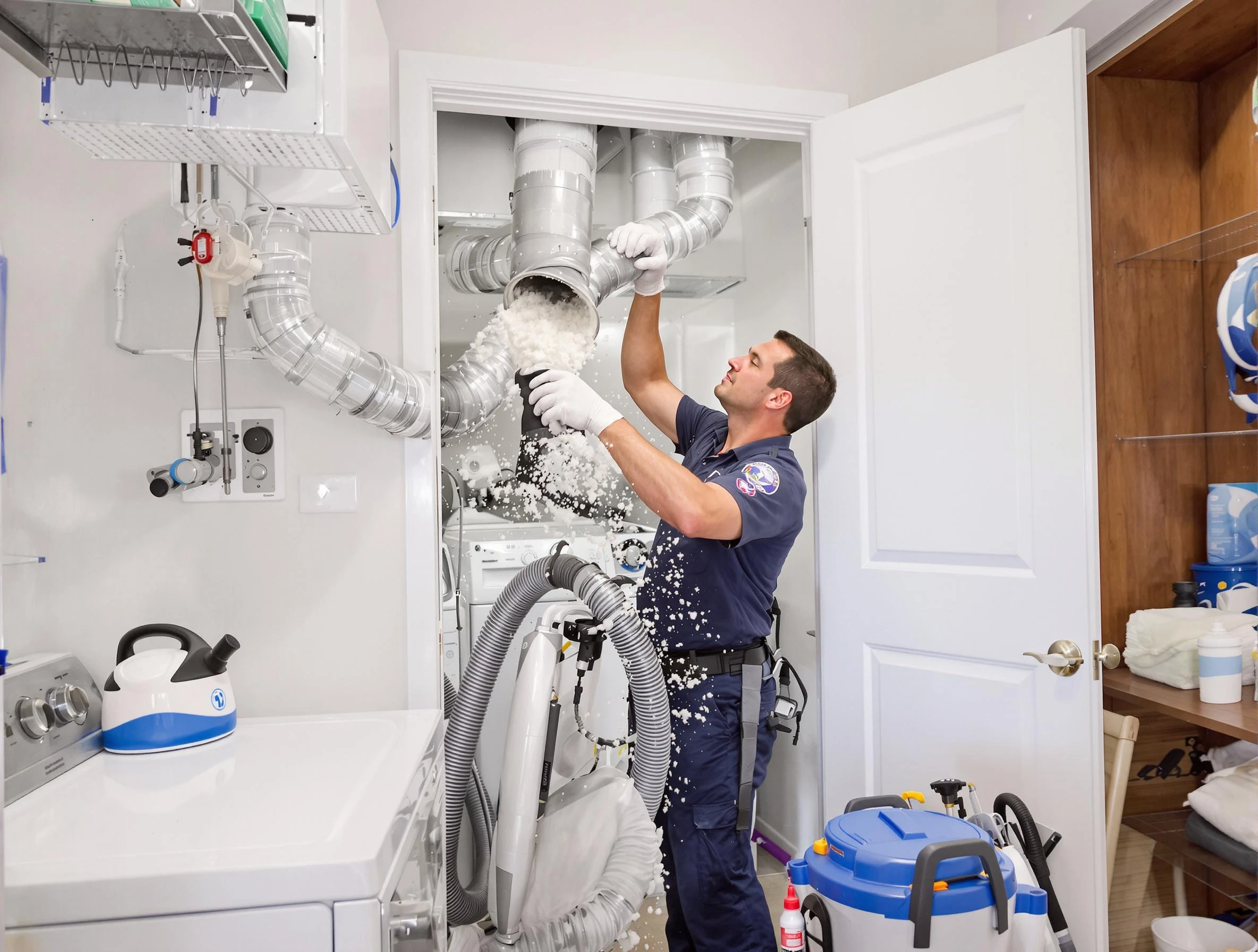 Lawrence Dryer Vent Cleaning technician delivering thorough residential dryer vent cleaning service in Lawrence